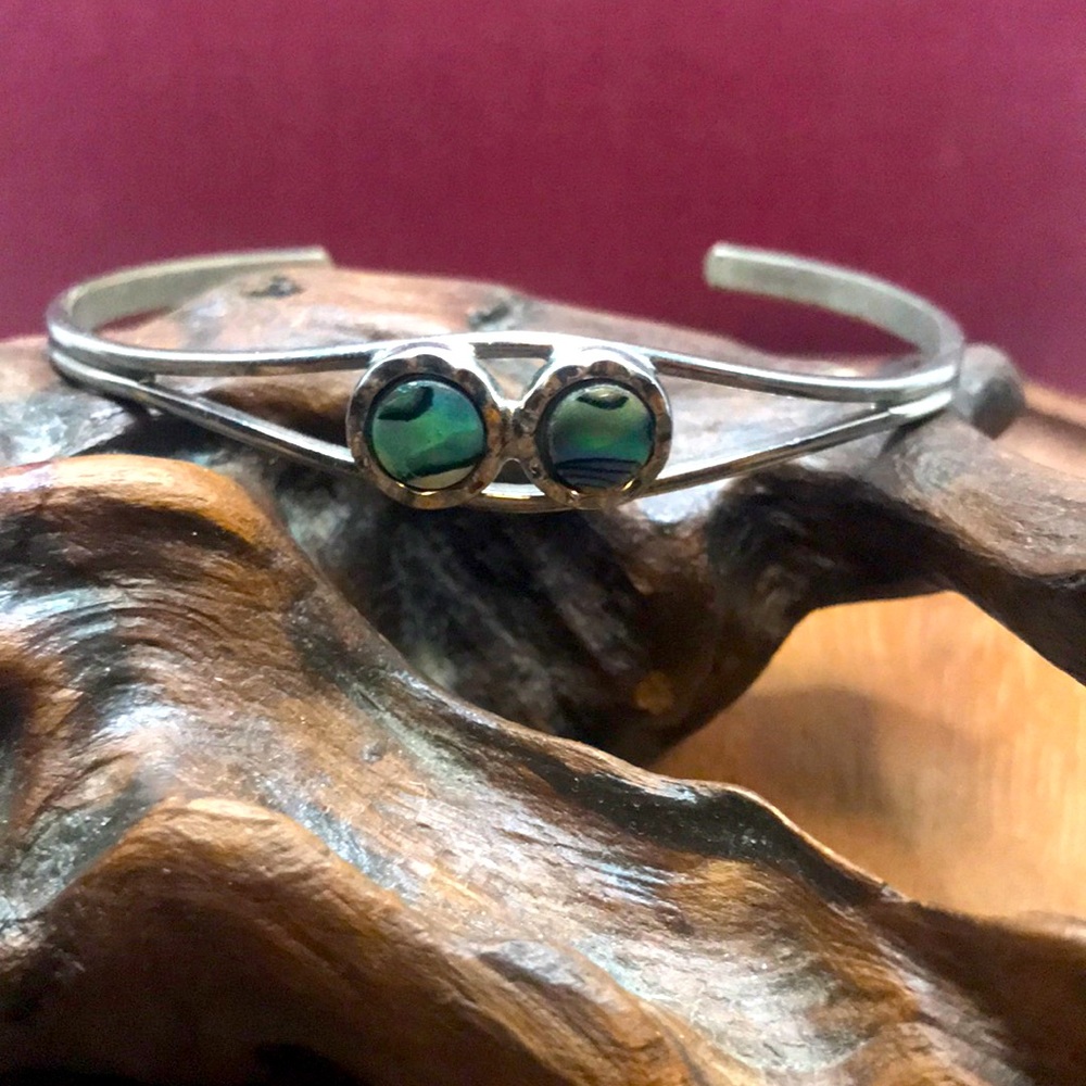 Gorgeous double stone silver bracelet